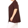 thumbnail image 3 of Women's Plus Size Short Sleeves Draped Open Front Solid Cardigan, 3 of 5