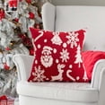 thumbnail image 5 of Wzzjkit Christmas Pillow Covers 18x18, Soft Plush Snowflake Tree Print Christmas Pillow Covers for Christmas Thanksgiving Holiday Decor Car Bed Sofa, Red Pillow Covers, 5 of 6