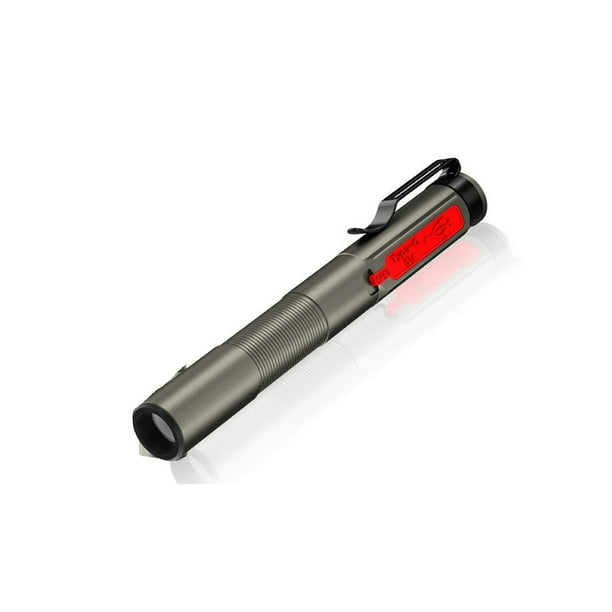 Toystoory Bolígrafo de luz Carga rápida Modos múltiples Micro lámpara Recargable por USB Indicador de de fuente dual Iluminación exterior Estufas de camping Toystoory OD029723-01