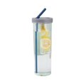 thumbnail image 4 of 700ml straw cup transparent plastic water bottle with straw portable juice cup drinking bottle gray, 4 of 5