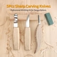 thumbnail image 2 of Juego de herramientas para tallar madera de 5 uds., Kit de cuchillo para tallar madera con cuchillo con gancho para tallar, cuchillo para tallar madera, cuchillo para tallar detalles DIY, 2 of 5