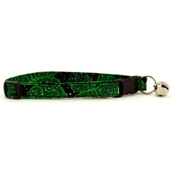 Glittery Swirled Shamrocks Cat Collar