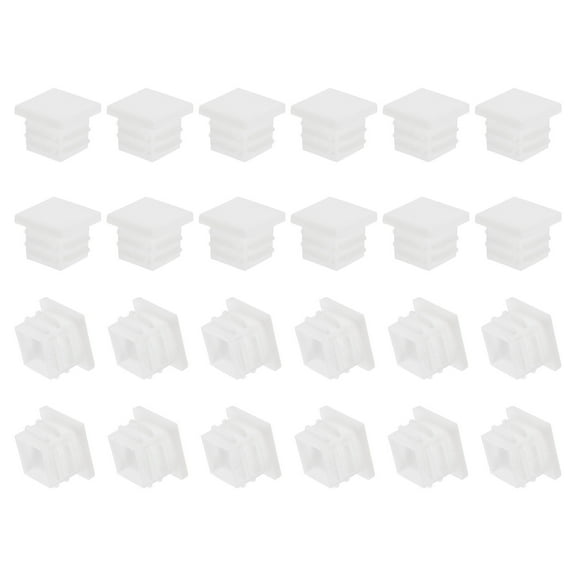 Uxcell Square Plastic Plug, 24 Pcs  3/4 Inch/19mm Tubing Insert End Caps, White