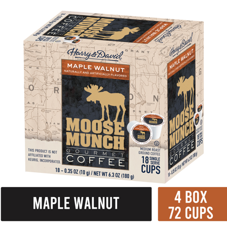 Moose Munch Maple Walnut Single Serve Coffee by Harry & David, 4/18 count