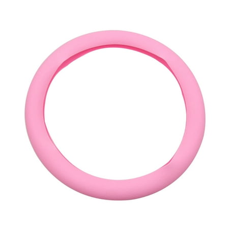 Unique Bargains 32mm Dia Pink Silicone Anti-Slip Steering Wheel Cover Protector for Car Vehicle