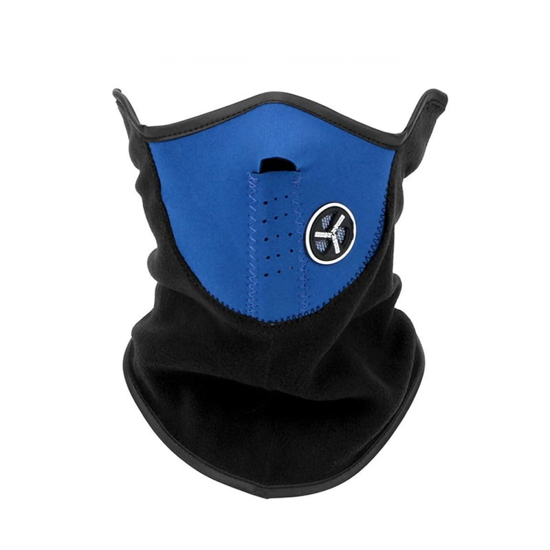 Mascara Polar Protectora Bicicleta Moto Invierno Azul