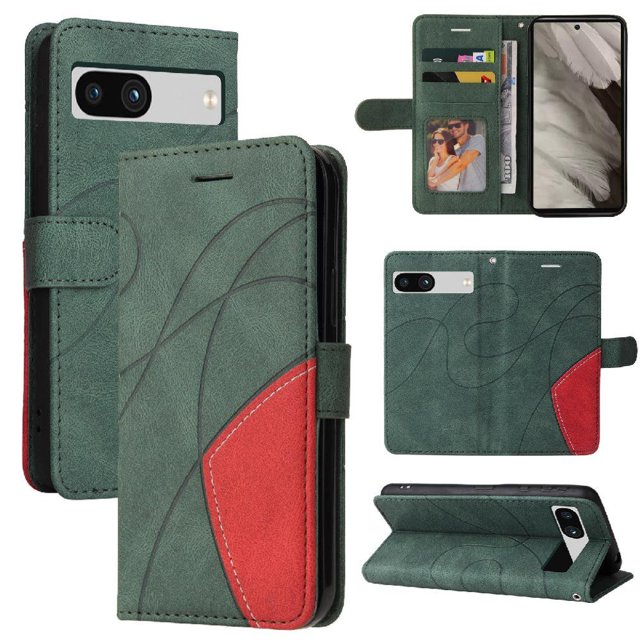 GANGXUN Flip Case for Google Pixel 7A – Leather Wallet Cover with Card Slots, Kickstand & Color Stitching Protective Folio