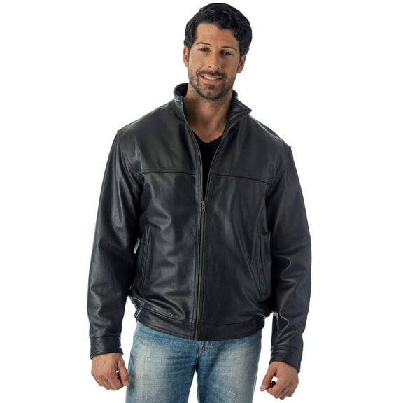 WINNERS LEATHER JACKET UNION MADE IN USA (Medium, BLACK)
