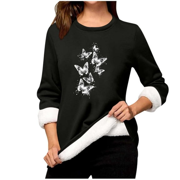 Pohista Crew Neck Sweatshirts Women Crop Womens Shirts Trendy Women's Shirts Casual Long Sleeve Womens Fall Tops My Items Saved for Later