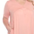 thumbnail image 5 of White Mark Short Sleeve Shirred Front Knit Tunic Top with Pockets, Women's Plus, 1X-3X, 5 of 6