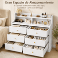 thumbnail image 2 of Cómoda de 6 Cajones, Cómoda Multifuncional para Dormitorio con Gran Capacidad Espacio de Almacenamiento, Sala, Pasillo o Entrada, Blanco, 113 x 40 x 90 cm, 2 of 11