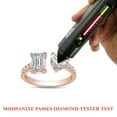 thumbnail image 7 of 1.90 Carat Emerald, Heart & Round Cut Lab Created Moissanite Adjustable Toi Et Moi Half-Eternity Engagement Ring For Women In 14K Rose Gold Over Sterling Silver(G-H Color,VVS1 Clarity, 1.90 Cttw)-4, 7 of 7