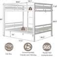 thumbnail image 2 of Honfach Metal Bunk Bed Full Over Full, Heavy Duty Metal Bed with Ladder and High Guardrail, Under-Bed Storage Space, No Box Spring Needed, Noise Free,White, 2 of 9