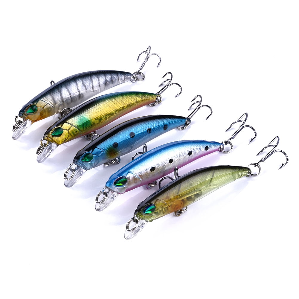 Fishing Deep Diving Fishing Lures Swimbait Large Sinking Minnow Lure Saltwater Jerkbait Lure 5Pcs/kit, 2.76in/0.15oz