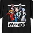thumbnail image 2 of Neon Genesis Evangelion Children Pilots Group Art Crew Neck Short Sleeve Men's Black T-shirt-3XLB, 2 of 4