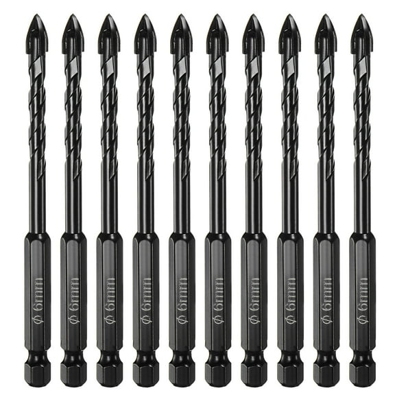 Unique Bargains 10pack Masonry Drill Bits, 6mm Concrete Drill Bit 1/4' Hex Shank Ceramic Drill Bit