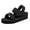 Black, variant on Women's Platform Wedge Sandals Elastic Ankle Strap Slip on Lightweight Comfortable Summer Beach Shoes