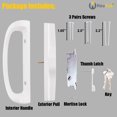 thumbnail image 3 of Juego de manillas corredizas para puertas de patio Hausun con cerradura con llave, color blanco, 3 of 7
