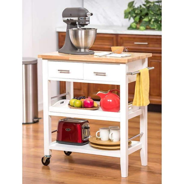 Trinity 3 Tier Kitchen Cart With Drawers Walmart Com Walmart Com