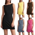 thumbnail image 6 of Women's Sleeveless Square Neck Mini Dress Slim Fit Bodycon Dresses Red L, 6 of 9