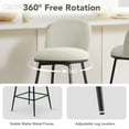thumbnail image 6 of Spruce & Spring Counter Height Swivel Bar Stool with Metal Frame Set of 2, Linen, 6 of 18