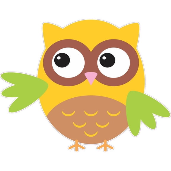 4inx5in Yellow And Green Owl Owls Bumper Sticker Decal Vinyl Sti
