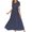 Navy, variant on Qiopertar Women's Polka Dot Bandage Maxi Dress Short Sleeve Round Neck Beach Vacation Casual Long Ankle-Length Printed Sundress, Pink M