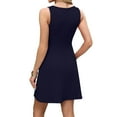 thumbnail image 4 of RYRJJ Women's Square Neck A-Line Sleeveless Mini Dress Summer Club Party Cocktail Short Dresses(Navy,M), 4 of 8