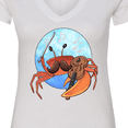 thumbnail image 4 of Inktastic Fun Fiddler Crab with Violin and Mustache Women's V-Neck T-Shirt, 4 of 5