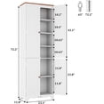 thumbnail image 3 of Function Home 72" Kitchen Pantry Cabinet, Freestanding Storage Cabinets, Tall Food Pantry with Doors and Adjustable Shelves, Utility Floor Cabinet for Kitchen Dining Room Living Room, White, 3 of 9