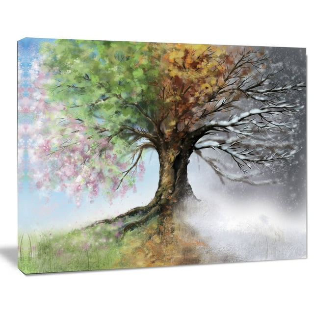 Tableau moderne imprimée sur toile Design Art Arbre en 4 saisons