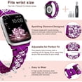 thumbnail image 3 of ANTHOUSE for Apple Watch Band 38mm 40mm 41mm Series 8 Series 7 6 5 4 3 2 1 SE Ultra, Bling Replacement Bracelet iWatch Band, Diamond Rhinestone Stainless Steel Metal Wristband Strap, 3 of 17