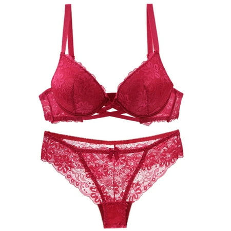 New Sexy Floral Lace Bras Set For Female Lingerie Intimates Beige Black Blue Pink Red White BCDE Cup Underwear