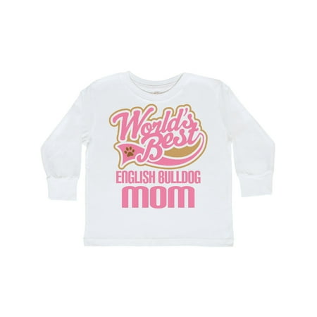 

Inktastic English Bulldog Mom (Dog Breed) Gift Toddler Toddler Girl Long Sleeve T-Shirt