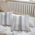 thumbnail image 6 of Throw Pillow Covers 18x18 Inch Set of 2, Grey Striped Waterproof Outdoor Pillow Covers, Modern Geometric Abstract Art Contemporary Decorative Cushion Pillowcases for Couch, Sofa, Bed, Garden, Patio, 6 of 9