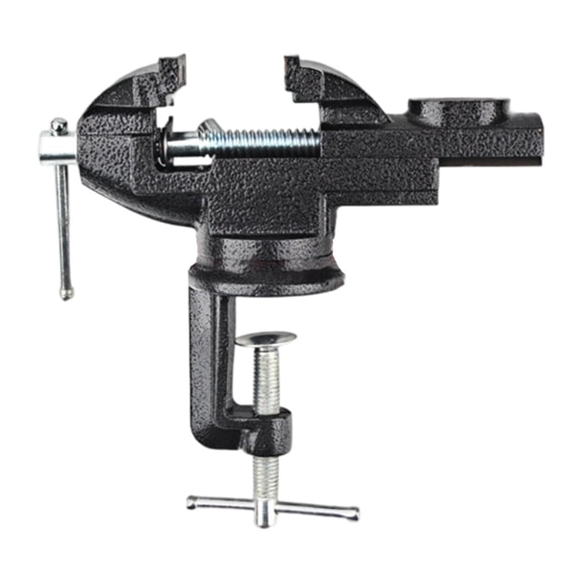 Tornillo de banco con abrazadera, base estable y rotación de 360 degree, compacto, para manualidades. boca de abrazadera de 65 cm