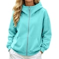 thumbnail image 5 of HAYIMI Women Oversized High Collar Zip Up Hoodie Loose Long Sleeve Jacket with Pocket Soft Casual Sweatshirt for Fall Winter Outdoor Walking, 5 of 6