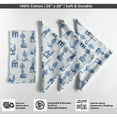 thumbnail image 4 of Vargottam Designer Cotton Canvas Napkins - Set of 12, 20-Inch, Blue Tree Pattern, Durable & Absorbent Cloth Napkins for Dining, Parties, and Home Decor - Machine Washable, 4 of 7