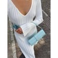 thumbnail image 2 of Tossy Autumn New V-Neck Knit Maxi Dress Women Ribbed Elegant Long Sleeve Streetwear High Waist Pleated Dresses Ladies KnitwearS Gao Jinjia LED, 2 of 2