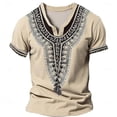 thumbnail image 6 of African Traditional T Shirt for Men Dashiki Print Short Sleeve Tees Festival Graphic Tees Breathable Tops Khaki L, 6 of 6