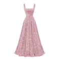 thumbnail image 1 of Vestido de fiesta Miao Duo con lentejuelas brillantes en A, línea Dusty Rose 28w, 1 of 7