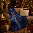 thumbnail image 3 of Wolf Portrait with Moon Phases and Stars, Mystical Rustic Style for Wildlife Lovers, Celestial Forest Motif and Father's Day Gift, Warm Flannel Blanket for Cabin and Bedroom, Home Decor, 3 of 9