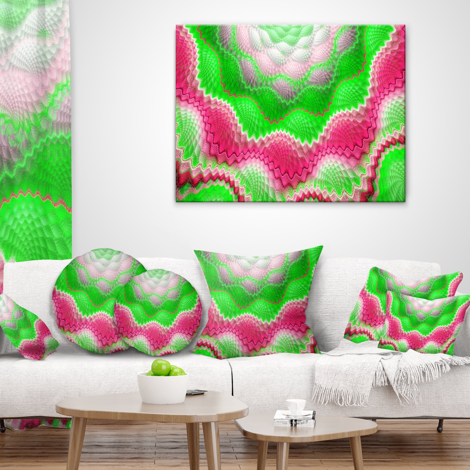 Designart Snake Skin Exotic Flower - Abstract Throw Pillow - 16x16