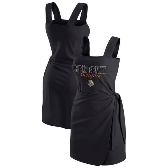 Women's WEAR by Erin Andrews Black Cincinnati Bengals Wrap Dress