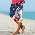 thumbnail image 2 of Patriotic Yoga Leggings - Stars Print High Rise Workout Capris, 2 of 5