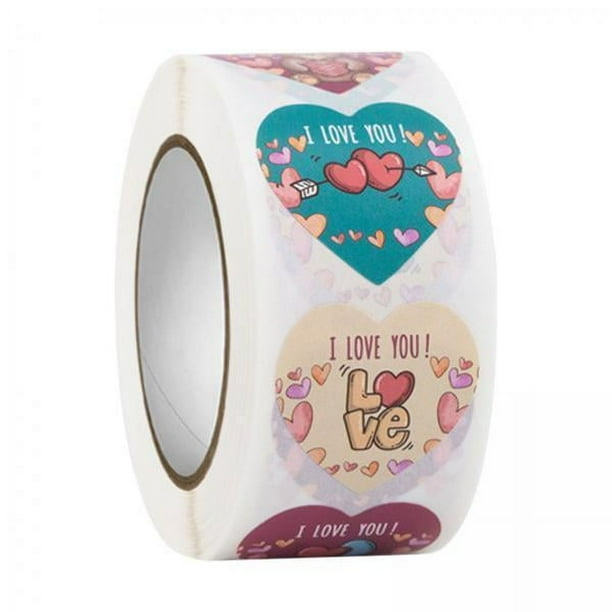 5x Pegatinas Del Día de San Valentín para Etiquetas, Ramo de Envoltura, Pegatinas de Corazón de Amor de 2,5 Cm, Sellos para Cumpleaños, Pared 5 piezas