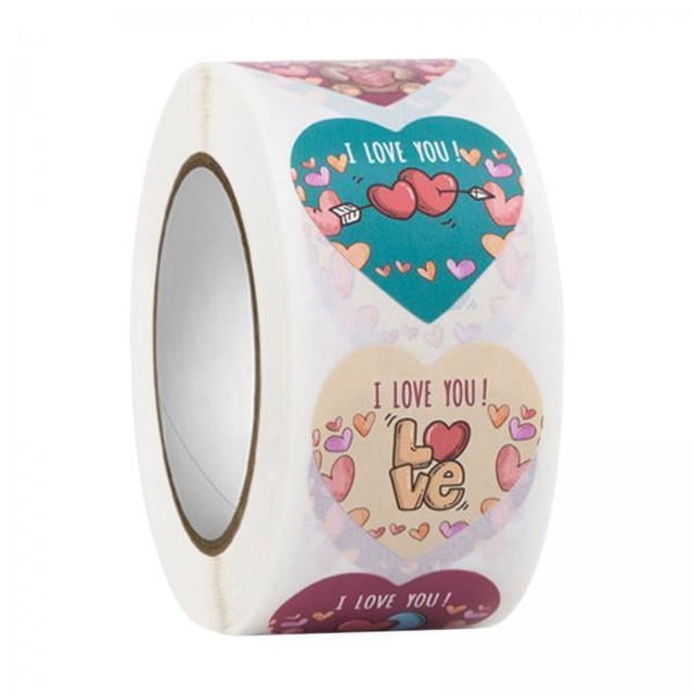 5x Pegatinas Del Día de San Valentín para Etiquetas, Ramo de Envoltura, Pegatinas de Corazón de Amor de 2,5 Cm, Sellos para Cumpleaños, Pared 5 piezas