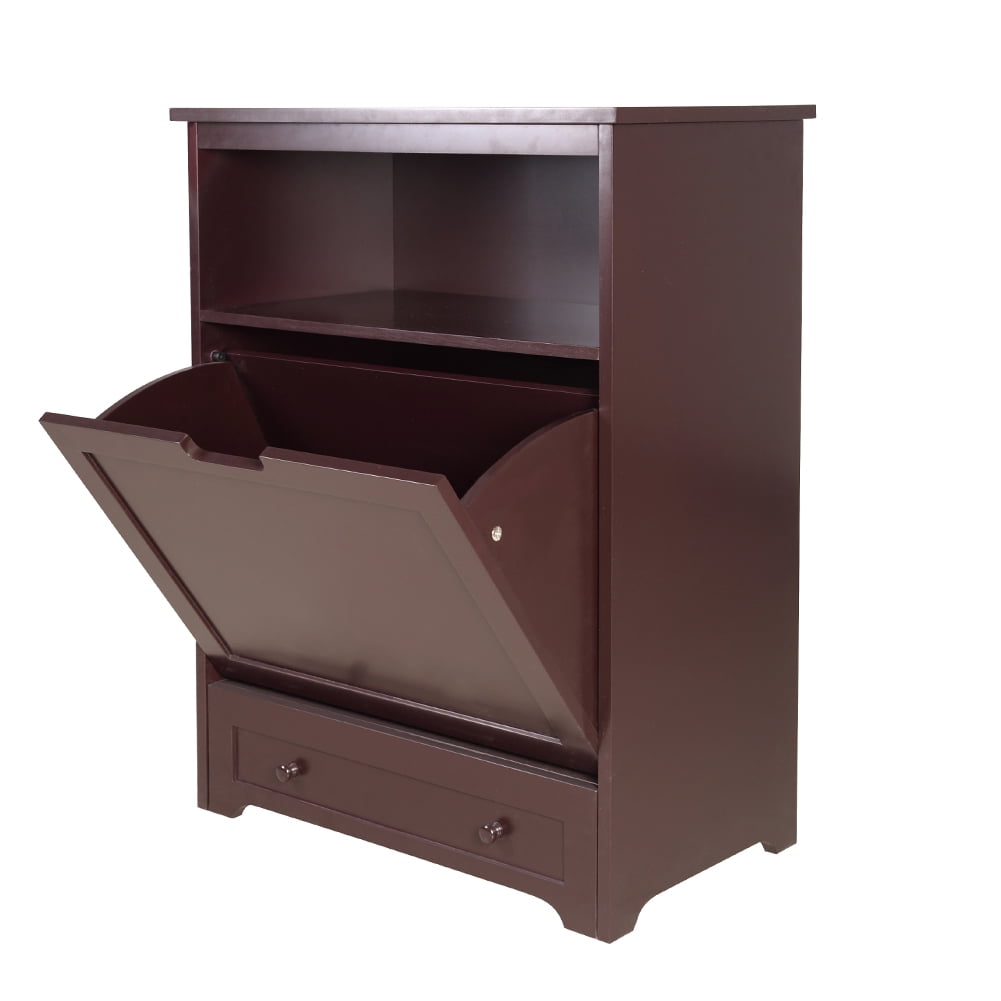 Organizedlife Pet Feeder Station With Storage Dog Food Cabinet Toy Organizer Wood Brown