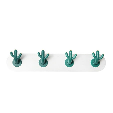 

Punch Free Hanger 4 Hooks Cactus Shape Multifunctional Wall Hooks Adhesive Hooks