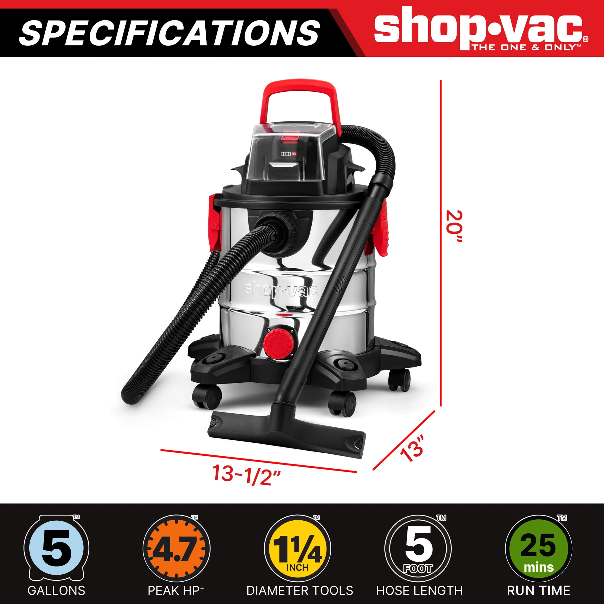 Shop-Vac 20V 5G Wet Dry Vac (4.0Ah)